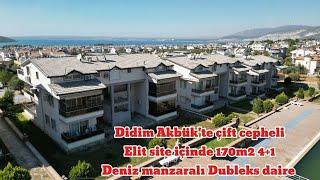 Didim Akbük'te Deniz'e 900mt full deniz manzaralı 170m2 4+1 ayrı mutfak dubleks daire