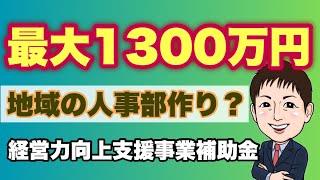 【最大1300万円】地域の人事部を作る？経営力向上支援事業補助金とは？