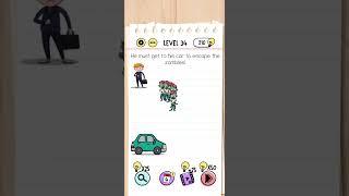 Brain Test Level 34 Answer | He must get to his car to escape the zombies