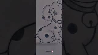 cute puppy sketch by Areeba Faisal | TikTok id: Abeera2460.insta id :areeba.faisal.39