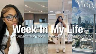 Vlog: week in my life | LUXURY APARTMENT HUNTING in ATL  , HOUSE SHOPPING , PACKING / MOVING + MORE