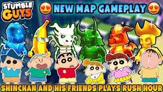 Shinchan and his friends playing rush hour map in stumble guys  | shinchan plays stumble guys 