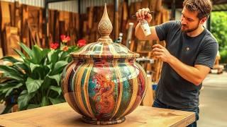 From Raw Wood Bonded with Epoxy to Create a Masterpiece // The Magic of Advanced Epoxy Pouring Skill