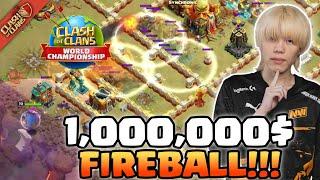 Kazuma FIREBALL ENTIRE BASE at World Championship (Clash of Clans)