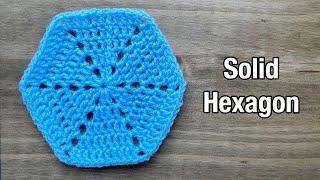 How to crochet solid hexagon/ easy crochet solid hexagon