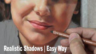 How To Draw / Paint Shadows On a Face | Easy Way ~ Pastel Portrait Tutorial using Pastel Pencils