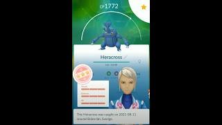 Pokémon Go - Solo raid - Defeating & capturing Hundo 4-star Heracross with excellent curveball throw