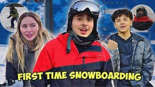 SNOWBOARDING FOR THE FIRST TIME! ft: JATHALY (FUNNY AF)