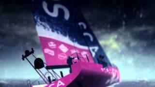 SCA women's decked out in blue and magenta | Volvo Ocean Race 2014-15