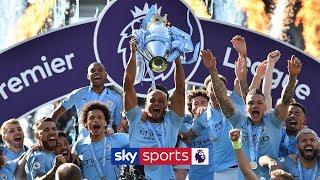 Manchester City lift the Premier League trophy after winning the 2018/19 title! 