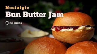 Bun Butter Jam Recipe | Bakery-style | Butter Bun | Jam Bun | Cookd