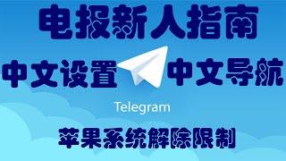 电报新人指南|iOS解除限制|中文设置|中文导航