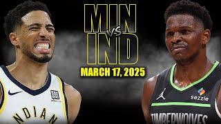 Minnesota Timberwolves vs Indiana Pacers Full Game Highlights - March 17, 2025 | NBA Regular Season