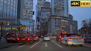 Frankfurt Evening Drive | Driving in Europe's Financial Capital | Roads of Germany [4K HDR]