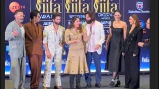 Madhuri Kareena Kapoor Khan Shahid Kapoor Kartik Kriti Sanon At iifa Award 2025 Press Conference ￼