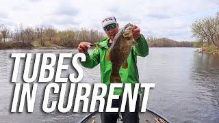 TUBE Fishing Tips around CURRENT (BIG Smallmouth Bass)