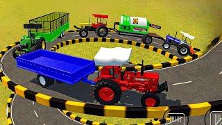 Drive Tractor And Big Trolley Tractor - in Game #tractor #trolley #jcb #dumpar #gamingvideos