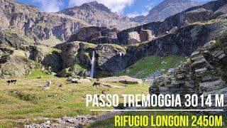 Passo Tremoggia 3014m e Rifugio Longoni 2450m,Trekking Valtellina , Italy.