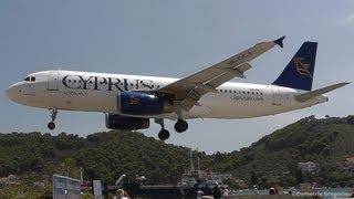 Cyprus A320-232 Flight Larnaca-Skiathos (Second St Maarten!) Low Shortfield Landing!