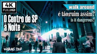 [4K] Centro de São Paulo à noite parte 1 #saopauloape #saopaulowalkingtour #saopaulobynight