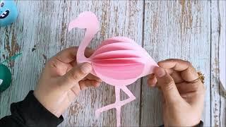 DIY flamingo paper craft - Paper craft ideas for summer holiday