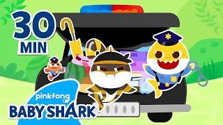 Police Baby Shark Catches the Thief! | +Compilation | Police Story for Kids | Baby Shark Official