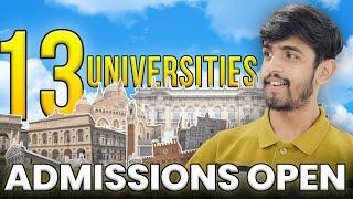 ADMISSION OPEN FOR ITALY 2025 INTAKE | 13 ITALIAN UNIVERSITIES ARE OPEN | STUDY IN ITALY 2025