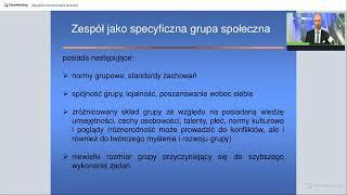 Specyfika funkcjonowania zespołów