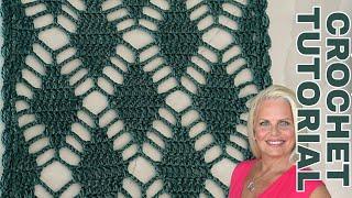 Diamond Lace Crochet Tutorial  from Leaf Me In Stitches Table Runner Pattern