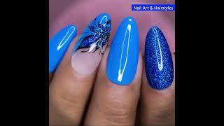 Blue smoke inspired nails art ideas 