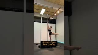 How to do an advance pole combo on a spin pole // pole tutorial #poledance  #polefitness