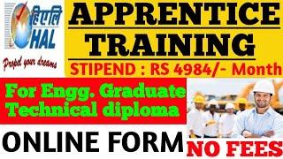 HAL Apprentice Diploma and Engg. degree Online form 2019 | comPlete Selection Process