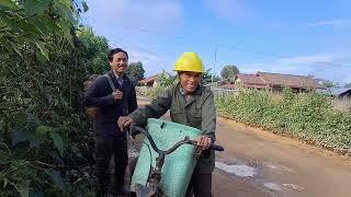 village life in Laos foraging bamboo roots ni bamboo forest