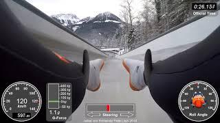 Luge run with technical details at the 7-times World Championship track in Berchtesgaden, Königssee