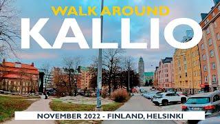 Helsinki Walk: Kallio District, November 2022, Finland [4K]