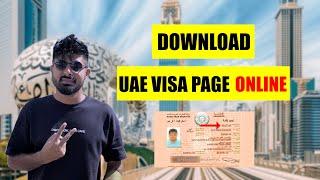 How to Download UAE Visa Copy online in 2024|Dubai Visa Page Download