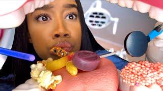 ASMR Dentist Cleans Your Teeth and Eats The Candy & Snacks Out Of It  ASMR Dentist Role-play