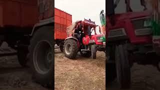 Mahindra Arjun Tractor heavy loaded sugarcane Trolley