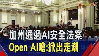 矽谷科技圈炸鍋! 加州AI法案壓倒性闖關 搶先美國聯邦議會 谷歌、Meta帶頭批 馬斯克搬德州說支持｜20240829