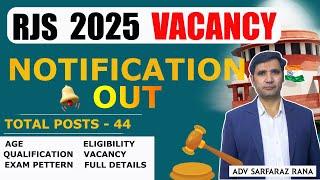 RJS Vacancy 2025 Notification OUT | Rajasthan Judiciary 2025 | Rajasthan Civil Judge Vacancy 2025