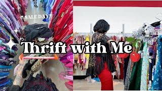 thrift with me  a chaotic SALE DAY! #thriftedfashion #thriftwithme