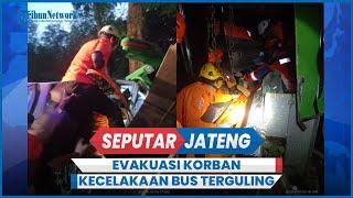 Evakuasi Korban Kecelakaan Bus Pariwisata Terguling di Pekalongan, 2 Penumpang Terjepit