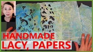 Quick & Esay - Unique, Beautiful, Lacy, Handmade Papers - Raindrop pattern and geometric design.