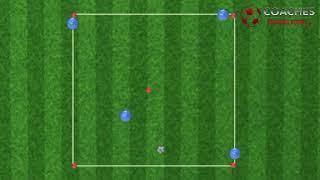 Pass and Move To Free Cone Soccer Session Drill Coaches Training Room