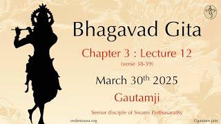 Bhagavad Gita Verse by Verse | Chapter 3 : Lecture 12  | Verse 38-39 | Mar 30