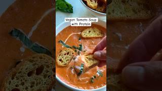 HOW TO MAKE CREAMY SOUP VEGAN WITH PROTEIN? Blend beans! Good for your ️, gut, & health! Tomato