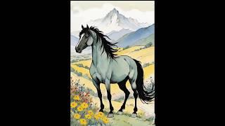 Horse Wall Painting. Horse drowning Easy. wall paintings.#shorts #shortsfeed #shortsviral #like