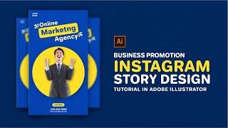 Business Promotion Instagram Story Design | Adobe Illustrator Tutorial | Speed Art | Grafix Mentor