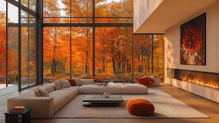 Autumn Jazz Tunes In A Luxury Living Room - Warm Jazz & Crackling Fireplace Sounds To Mental Clarity