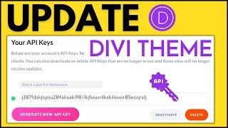 How to Update the Divi Theme with an API Key